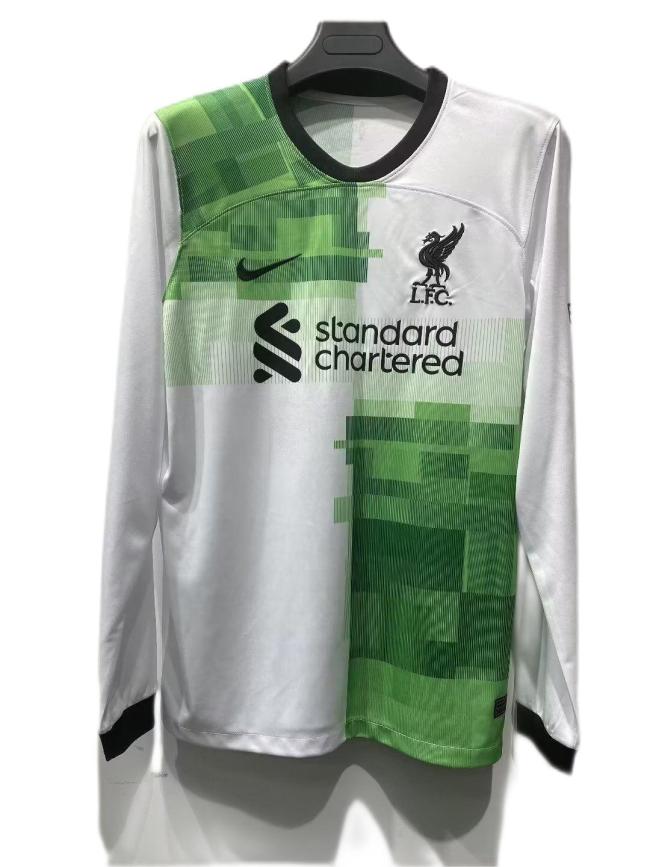 Liverpool 23/24 Away White/Green Long Jersey