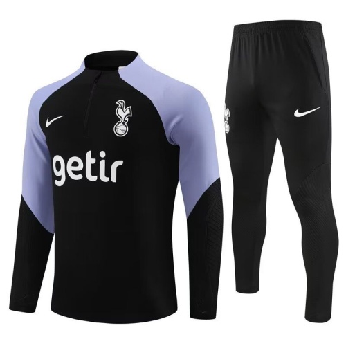 Kids Tottenham 23/24 Tracksuit - Black/Purple
