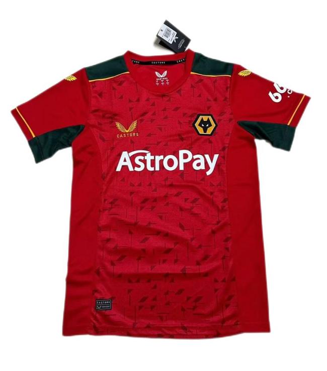 Wolves 23/24 Away Red Soccer Jersey