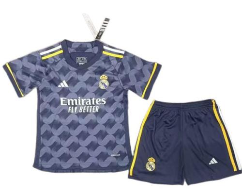 Kids-Real Madrid 23/24 Away Black/Grey Soccer Jersey