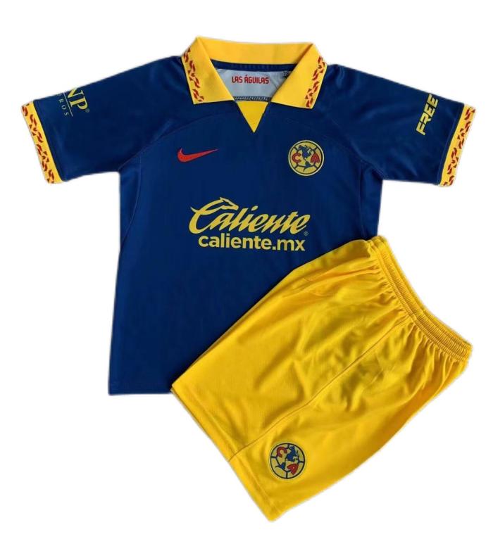 Kids-Club America 23/24 Away Blue Soccer Jersey