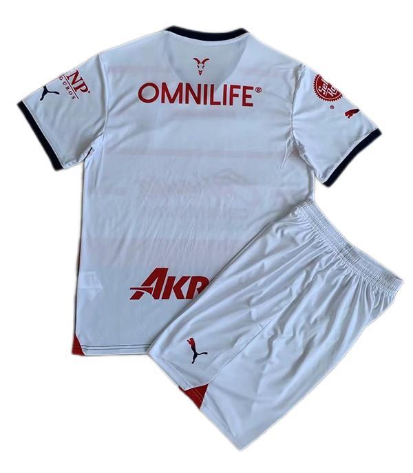 Kids-Chivas Guadalajara 23/24 Away White Soccer Jersey
