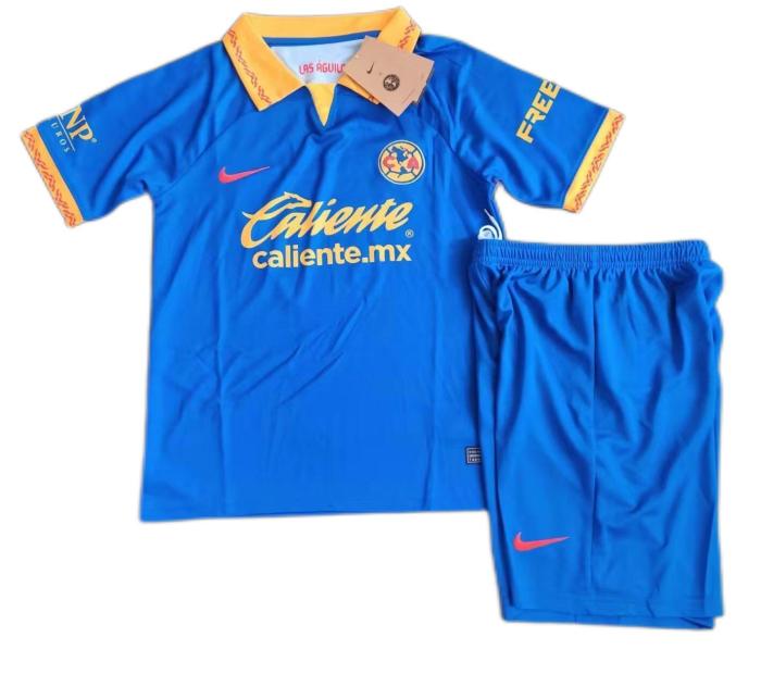 Kids-Club America 23/24 Away Blue Soccer Jersey
