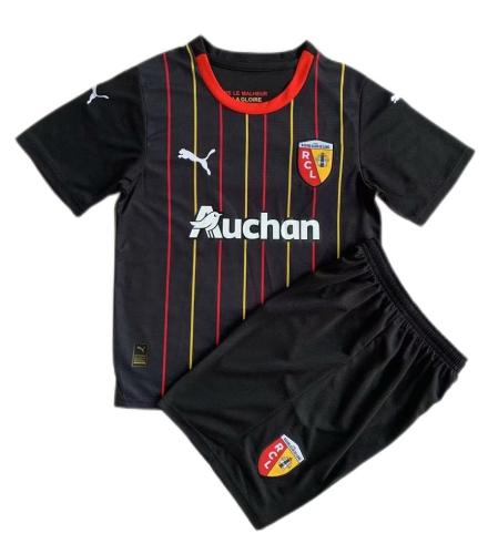 Kids-RC Lens 23/24 Away Black Soccer Jersey