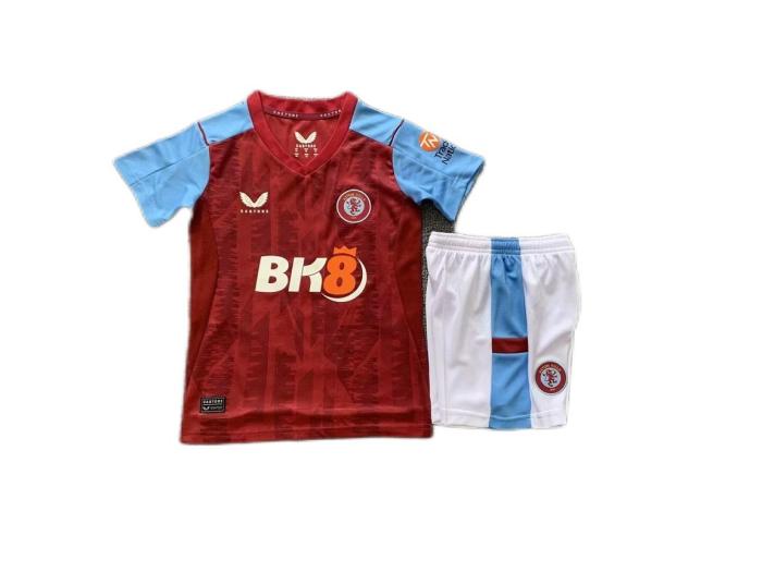 Kids-Aston Villa 23/24 Home Soccer Jersey