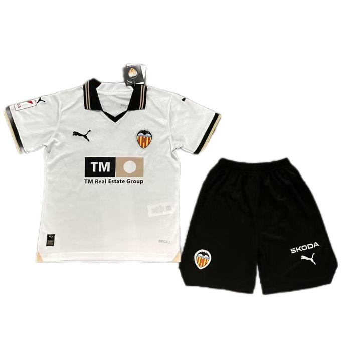 Kids-Valencia 23/24 Home Soccer Jersey