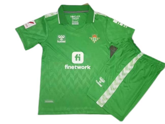 Kids-Real Betis 23/24 Away Green Soccer Jersey
