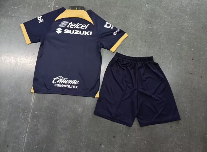 Kids-Pumas UNAM 23/24 Away Dark Blue Soccer Jersey