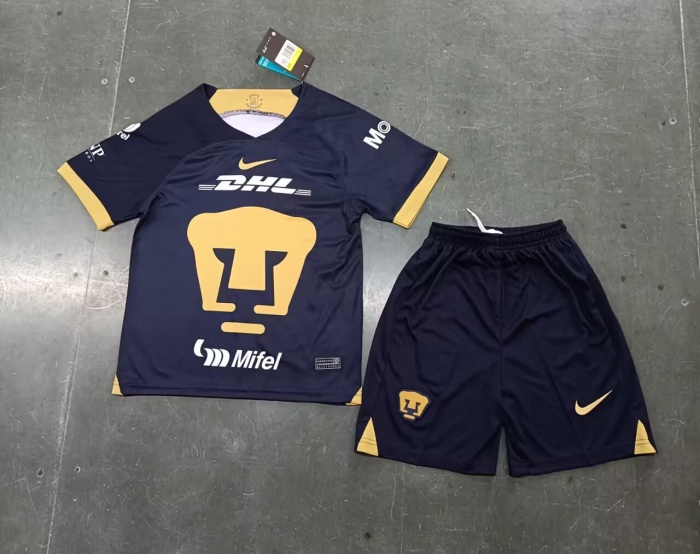Kids-Pumas UNAM 23/24 Away Dark Blue Soccer Jersey