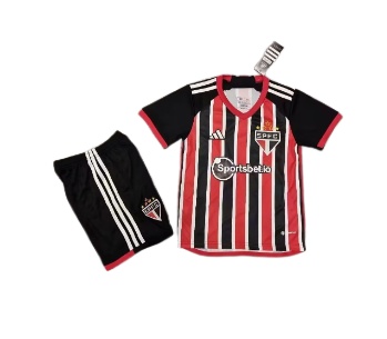 Kids-Sao Paulo 23/24 Away Black/Red Soccer Jersey