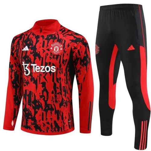 Kids Manchester Utd 23/24 Tracksuit - White/Red/Black