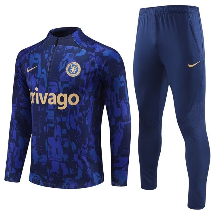 Chelsea 23/24 Tracksuit - Dark Blue