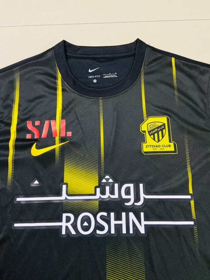 Al-ITTIHAD 2024 Third Black/Yellow Soccer Jersey