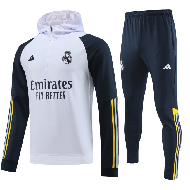 Real Madrid 23/24 Hoodie Tracksuit - White