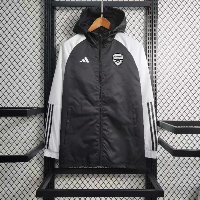 Arsenal 23/24 Wind Coat - White/Black