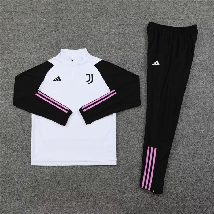 Kids Juventus 23/24 Tracksuit - Black/White/Pink