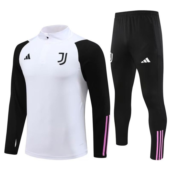 Kids Juventus 23/24 Tracksuit - Black/White/Pink