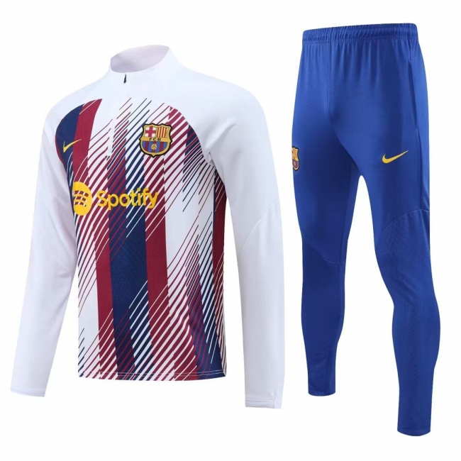 Barcelona 23/24 Tracksuit - White/Blue/Red