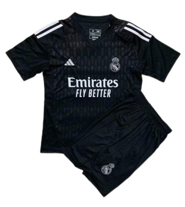 Kids-Real Madrid 23/24 GK Black Soccer Jersey