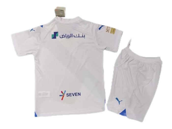 Kids-Al-Hilal 23/24 Away White Soccer Jersey