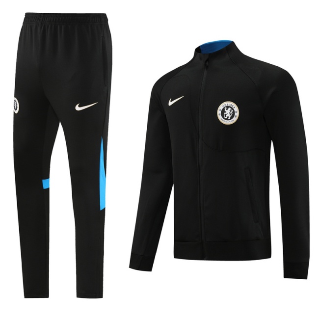 Chelsea 23/24 Tracksuit - Black/Blue