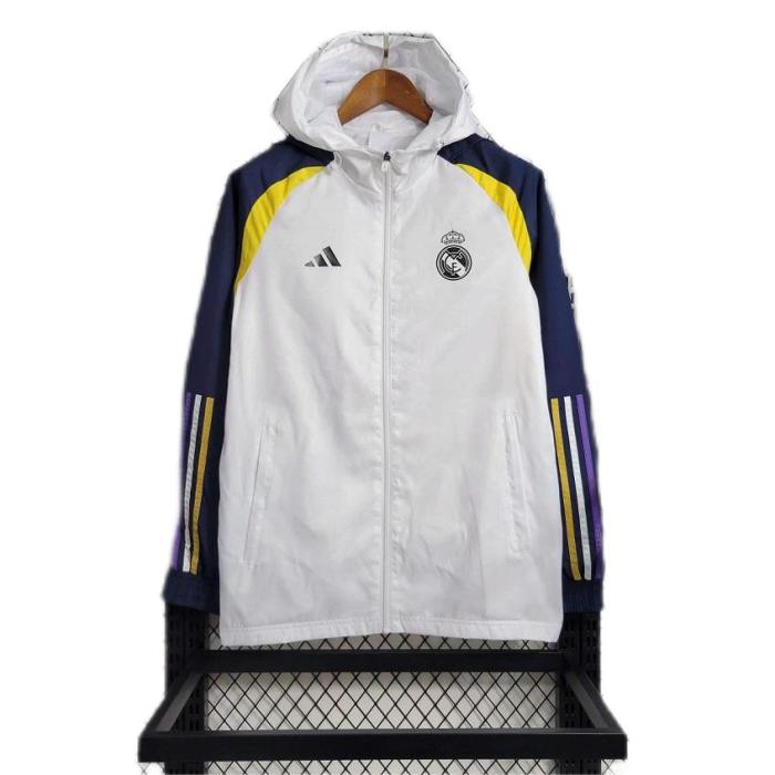 Real Madrid 23/24 Wind Coat - White/Dark Blue