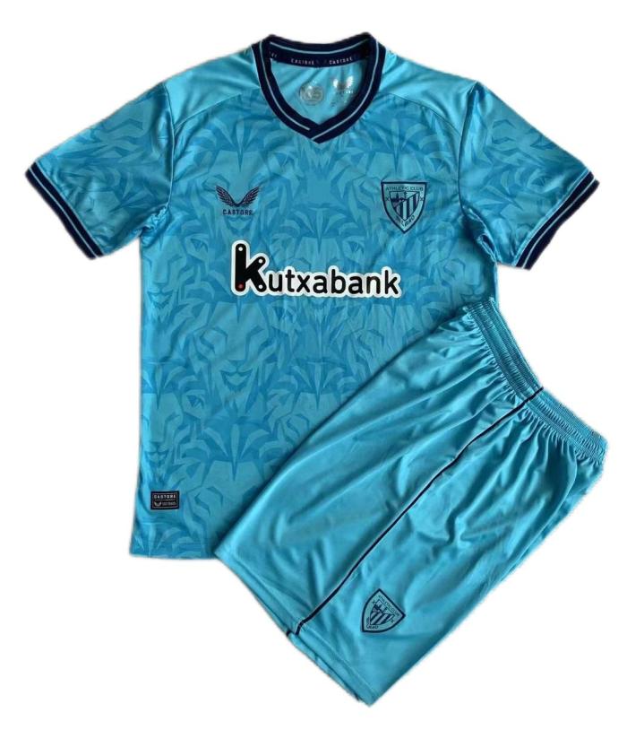 Kids-Athletic Bilbao 23/24 Away Blue Soccer Jersey
