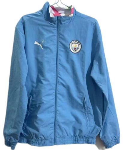 Manchester City 23/24 Reversible Wind Coat - Blue/Wh