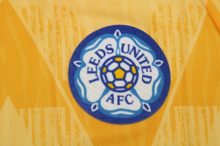 Leeds United 91/92 Away Yellow Soccer Jersey