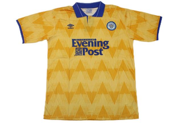 Leeds United 91/92 Away Yellow Soccer Jersey