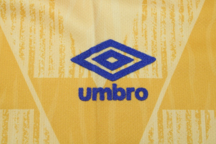 Leeds United 91/92 Away Yellow Soccer Jersey