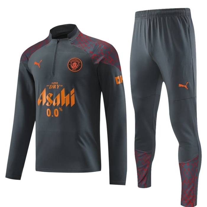 Manchester City 23/24 Tracksuit - Grey/Orange