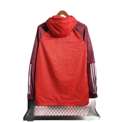 Manchester Utd 23/24 Wind Coat - Dark Red