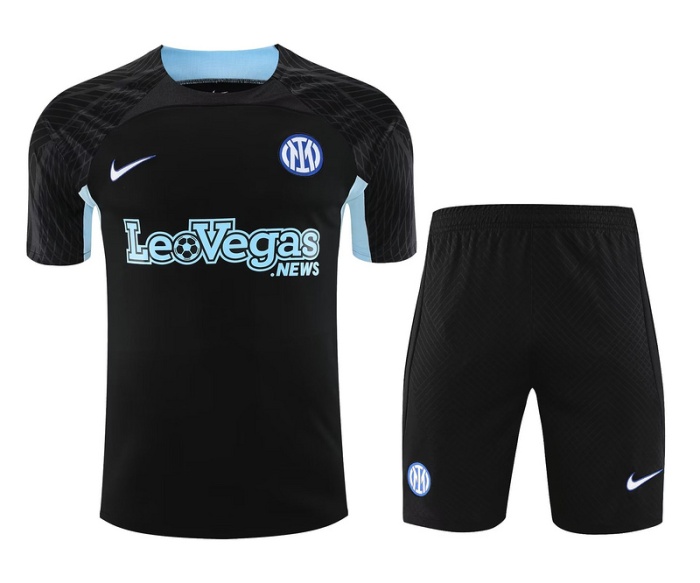 Inter Milan 23/24 Black/Sky Blue Training Kit Jersey