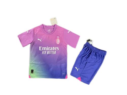 Kids-AC Milan 23/24 Third Pink/Purple Soccer Jersey