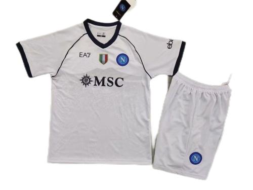 Kids-Napoli 23/24 Away White Soccer Jersey
