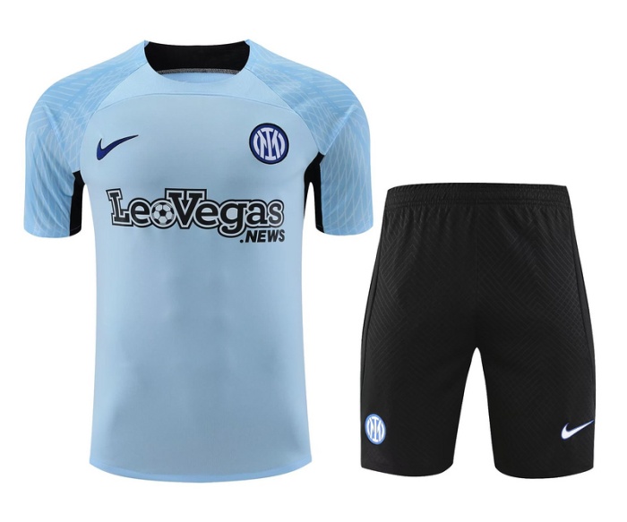Inter Milan 23/24 Sky Blue/Black Training Kit Jersey