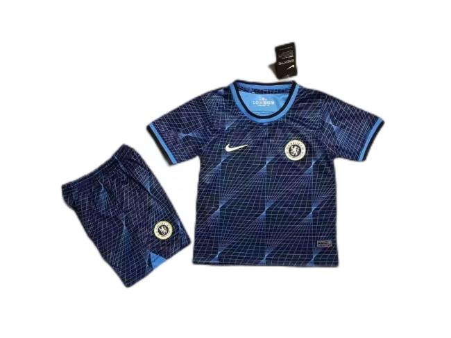 Kids-Chelsea 23/24 Away Black/Blue Soccer Jersey