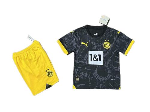 Kids-Dortmund 23/24 Away Black Soccer Jersey