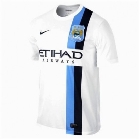 Manchester City 13/14 Away White Soccer Jersey