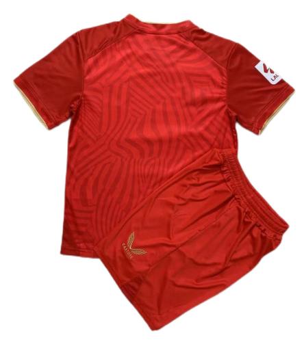 Kids-Sevilla 23/24 Away Red Soccer Jersey