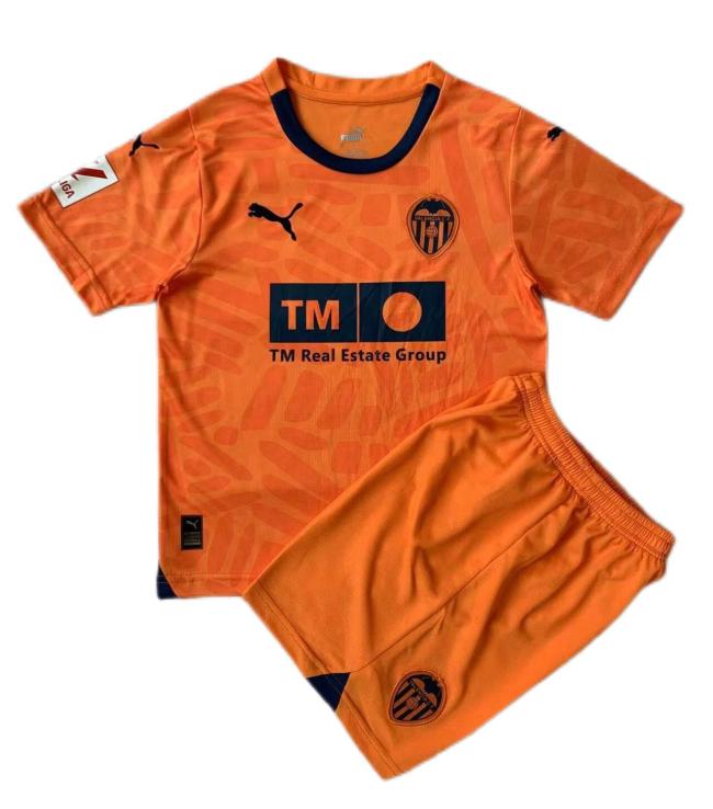 Kids-Valencia 23/24 Third Orange Soccer Jersey