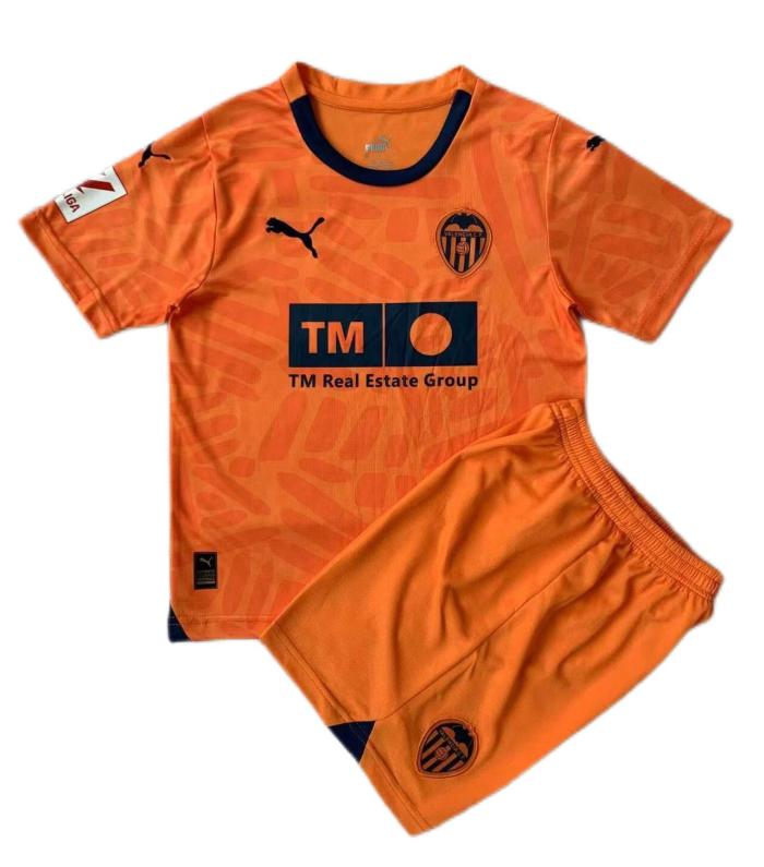 Kids-Valencia 23/24 Third Orange Soccer Jersey