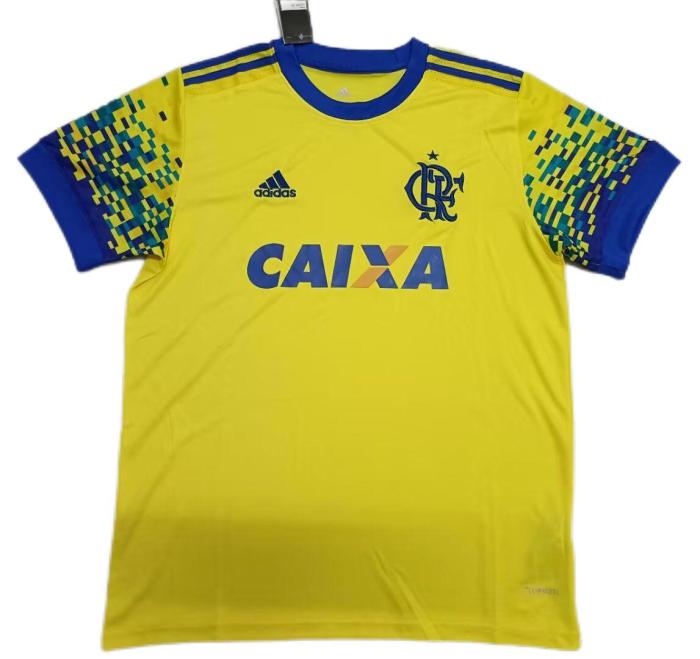 Flamengo 17/18 Away Yellow Soccer Jersey