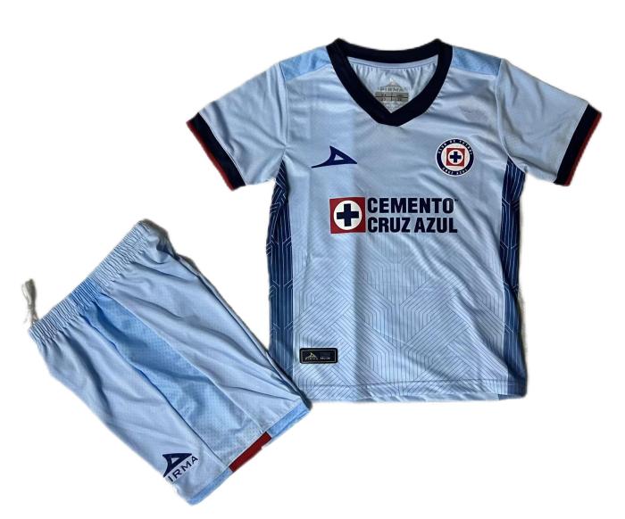 Kids-Cruz Azul 23/24 Away Light Blue Soccer Jersey