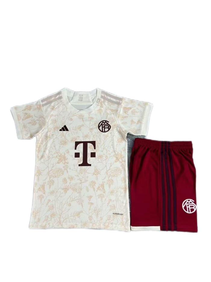 Kids-Bayern Munich 23/24 Third White Soccer Jersey