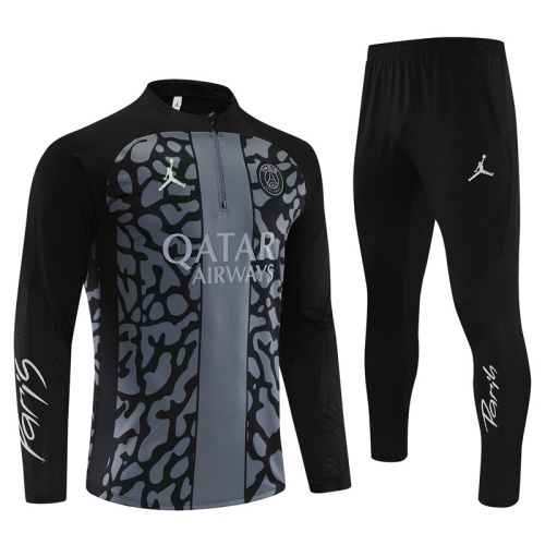 Kids Paris St Germain 23/24 Tracksuit - Black/Grey