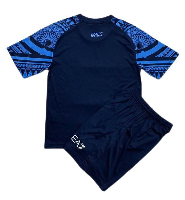 Kids-Napoli 23/24 Dark Blue Training Soccer Jersey