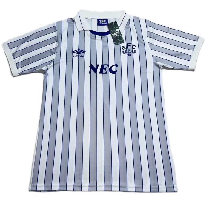 Everton 88/90 Away White/Grey Soccer Jersey