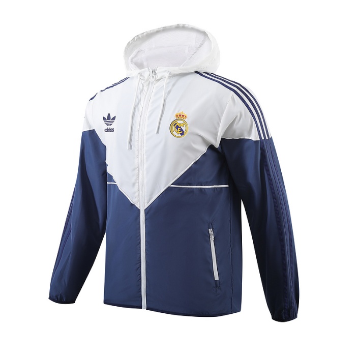 Real Madrid 23/24 Wind Coat - White/Navy Blue